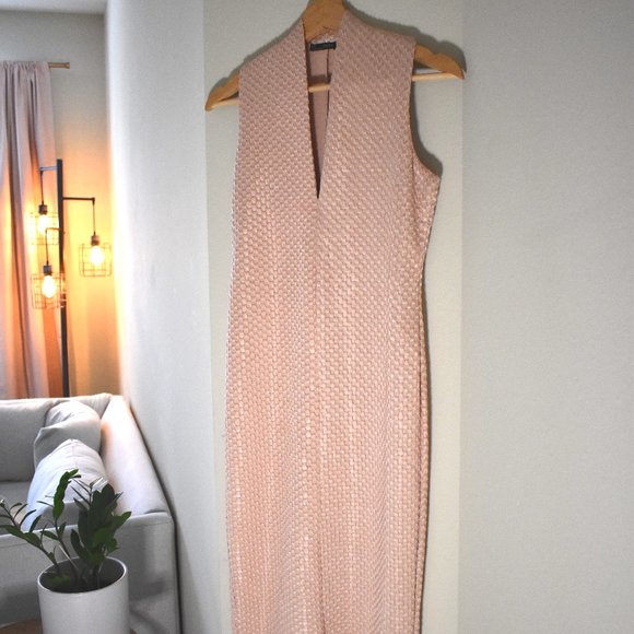 Zara Dresses Zara Bodycon Midi Dress Light Pink Poshmark
